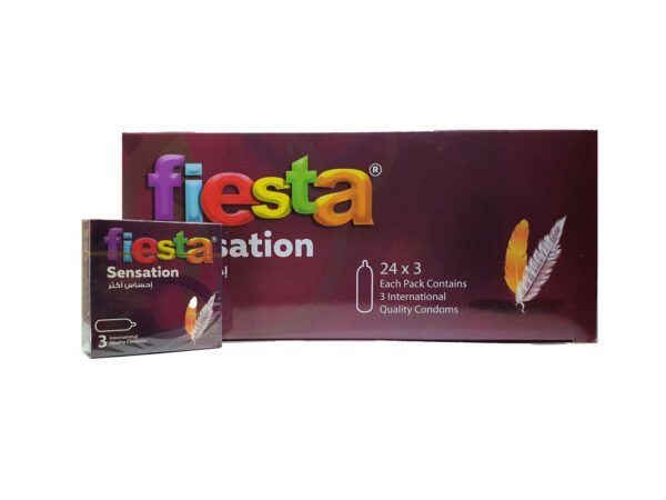 فييستا سينسيشن - عازل طبي رفيع لاحساس اكثر - علبة من 24 قطعة -- Fiesta Sensation - Ultra Thin For Maximum Feeling - Box of 24 packs